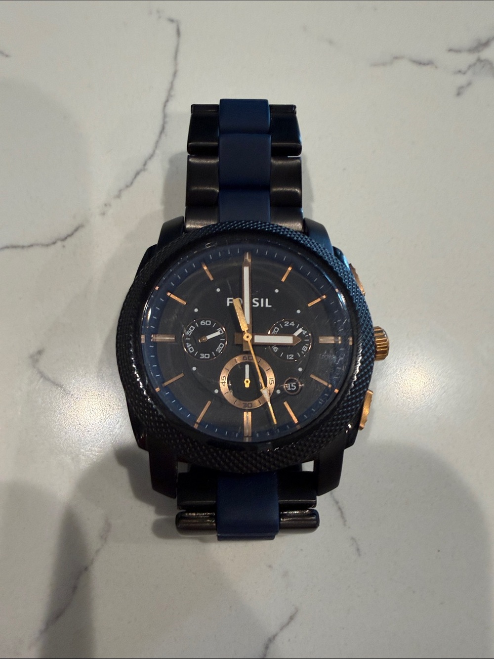 Fossil Blue and black Men's Chronograph Watch